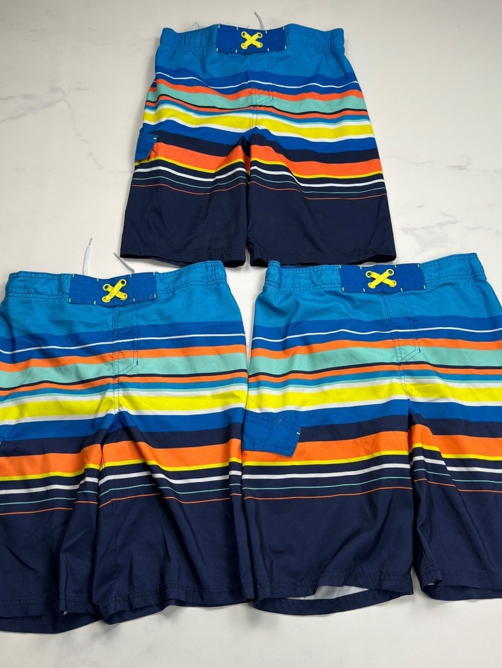 Cat & Jack Swim Trunks Colorful Striped Pattern Lot of 3 - XL Husky